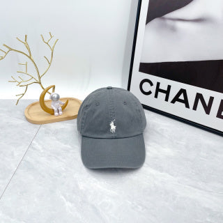 Ralph Lauren Hat Smoke Gray White Pony Low-Crown Baseball Cap