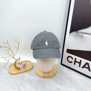 Ralph Lauren Hat Smoke Gray White Pony Low-Crown Baseball Cap
