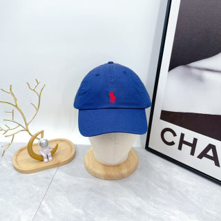 Ralph Lauren Hat Royal Blue Red Pony Low-Profile Baseball Cap