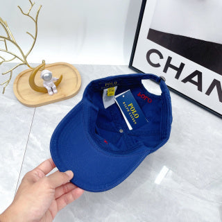 Ralph Lauren Hat Royal Blue Red Pony Low-Profile Baseball Cap