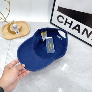 Ralph Lauren Hat Medium Blue White Pony Low-Crown Baseball Cap