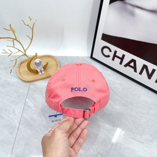 Ralph Lauren Hat Coral Pink Blue Pony Low-Crown Baseball Cap