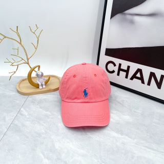 Ralph Lauren Hat Coral Pink Blue Pony Low-Crown Baseball Cap