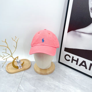 Ralph Lauren Hat Coral Pink Blue Pony Low-Crown Baseball Cap