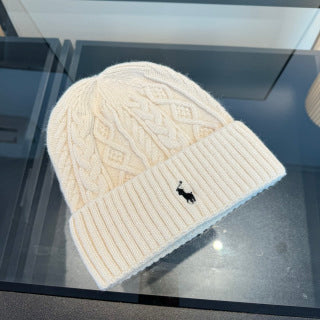 Ralph Lauren Hat Ivory Cable-Knit Beanie and Scarf Set