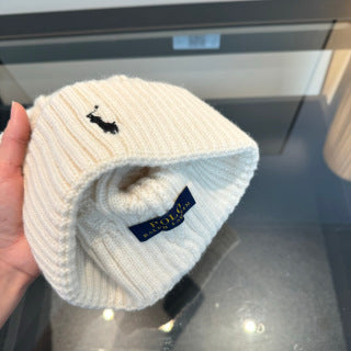 Ralph Lauren Hat Ivory Cable-Knit Beanie and Scarf Set