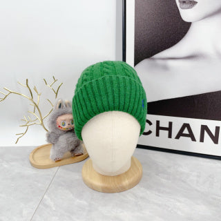 Ralph Lauren Hat Emerald Green Blue Pony Cable Rib Beanie