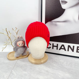 Ralph Lauren Hat Vivid Red Navy Pony Cable Knit Beanie