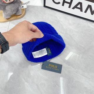 Ralph Lauren Hat Electric Blue Dark Pony Cable Rib Beanie