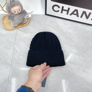 Ralph Lauren Hat Deep Navy Side Pony Textured Rib Beanie