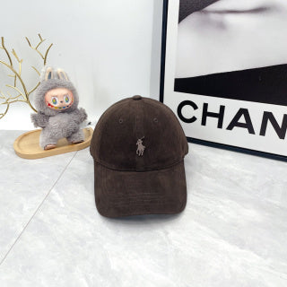 Ralph Lauren Hat Dark Chocolate Contrast Pony Curved Brim Cap