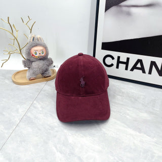 Ralph Lauren Hat Burgundy Tonal Pony Curved Brim Baseball Cap