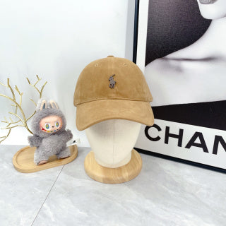 Ralph Lauren Hat Camel Brown Dark Pony Soft Texture Baseball Cap