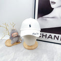 Ralph Lauren Hat White Black Pony Signature Brim Baseball Cap