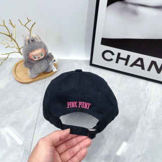 Ralph Lauren Hat Navy Pink Pony Script Brim Baseball Cap