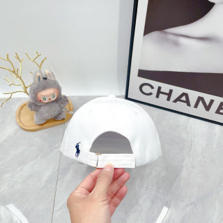 Ralph Lauren Hat White Blue Wordmark Embroidered Baseball Cap