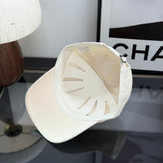 Ralph Lauren Hat Ivory Curved-Brim Baseball Cap with Black Pony Embroidery
