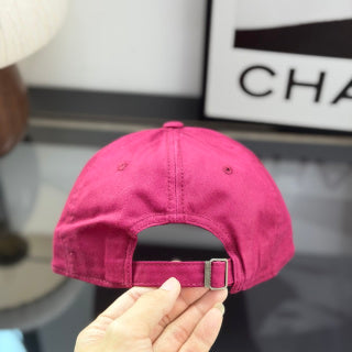 Ralph Lauren Hat Magenta Pink Baseball Cap with White Pony Embroidery