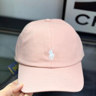 Ralph Lauren Hat Light Blush Baseball Cap with White Pony Embroidery
