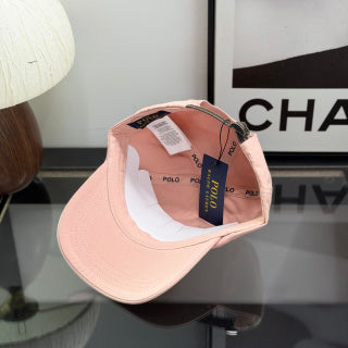Ralph Lauren Hat Light Blush Baseball Cap with White Pony Embroidery
