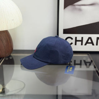 Ralph Lauren Hat Navy Baseball Cap with Red Pony Embroidery and POLO Back Strap