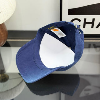 Ralph Lauren Hat Classic Navy Baseball Cap with White Pony Embroidery