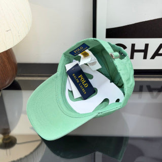 Ralph Lauren Hat Soft Aqua Green Baseball Cap with Navy Pony Embroidery