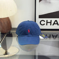 Ralph Lauren Hat Deep Blue Baseball Cap with Red Pony Embroidery