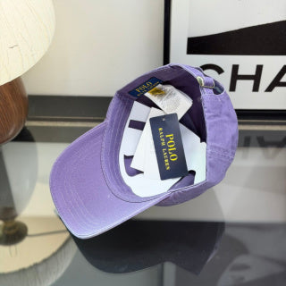 Ralph Lauren Hat Lavender Baseball Cap with Light Blue Pony Embroidery