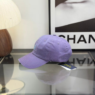 Ralph Lauren Hat Lavender Baseball Cap with Light Blue Pony Embroidery