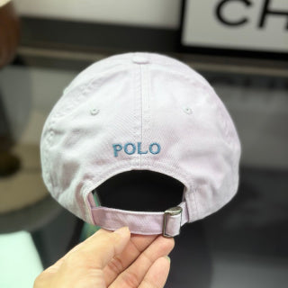 Ralph Lauren Hat Pale Pink Baseball Cap with Blue Pony Embroidery