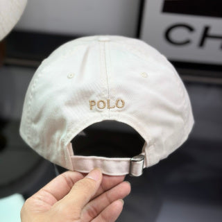 Ralph Lauren Hat Off-White Baseball Cap with Tonal Pony Embroidery