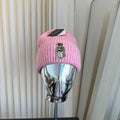 Ralph Lauren Hat Soft Pink Ribbed Knit Beanie with Front Polo Bear Patch