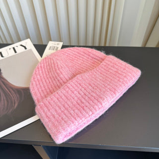 Ralph Lauren Hat Soft Pink Ribbed Knit Beanie with Front Polo Bear Patch