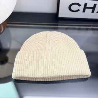 Ralph Lauren Hat Ivory Ribbed Black Pony Cold-Weather Beanie