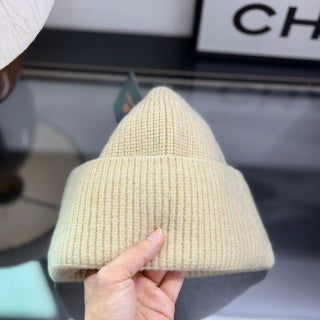 Ralph Lauren Hat Ivory Ribbed Black Pony Cold-Weather Beanie