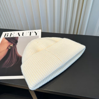 Ralph Lauren Hat Ivory Ribbed-Knit Black Pony Beanie