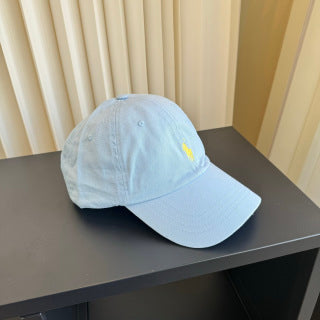Ralph Lauren Hat Powder Sky Blue Yellow Pony Washed Baseball Cap