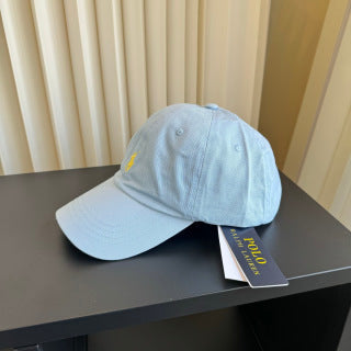 Ralph Lauren Hat Powder Sky Blue Yellow Pony Washed Baseball Cap