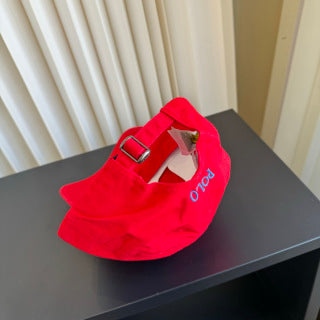 Ralph Lauren Hat Scarlet Red Blue Pony Relaxed Baseball Cap