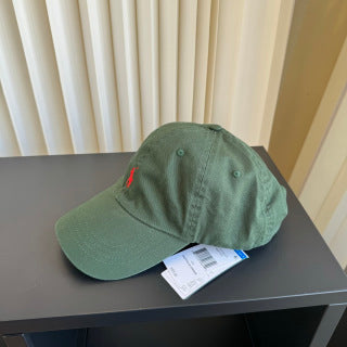 Ralph Lauren Hat Washed Sage Green Red Pony Baseball Cap