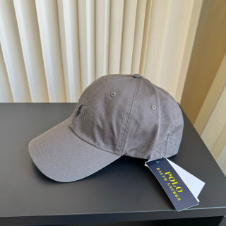 Ralph Lauren Hat Stone Gray Dark Pony Washed Baseball Cap