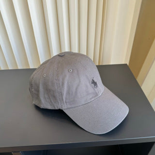 Ralph Lauren Hat Stone Gray Dark Pony Washed Baseball Cap
