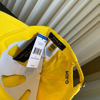 Ralph Lauren Hat Bright Yellow Blue Pony Relaxed Baseball Cap