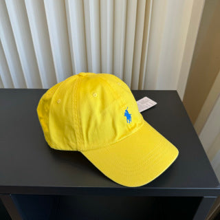 Ralph Lauren Hat Bright Yellow Blue Pony Relaxed Baseball Cap