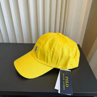 Ralph Lauren Hat Bright Yellow Blue Pony Relaxed Baseball Cap