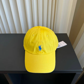 Ralph Lauren Hat Bright Yellow Blue Pony Relaxed Baseball Cap