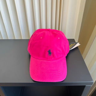 Ralph Lauren Hat Hot Pink Navy Pony Relaxed Baseball Cap