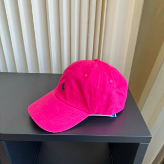 Ralph Lauren Hat Hot Pink Navy Pony Relaxed Baseball Cap