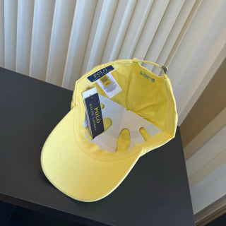 Ralph Lauren Hat Pale Yellow Teal Pony Casual Baseball Cap